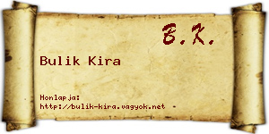 Bulik Kira névjegykártya